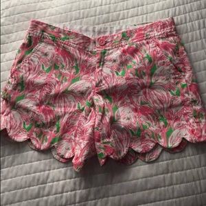 Lilly Pulitzer Size 0 Flamingo Buttercup Shorts